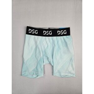 DSG Boys Compression Shorts Light Blue White Geometric Athletic Baselayer Size S